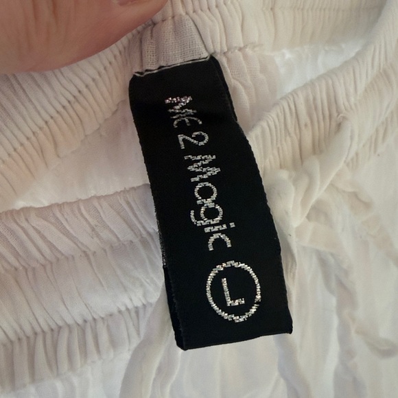 Me 2 Magic White Lace + Crochet Maxi Skirt with Elastic Drawstring Waist size L - Picture 2 of 5